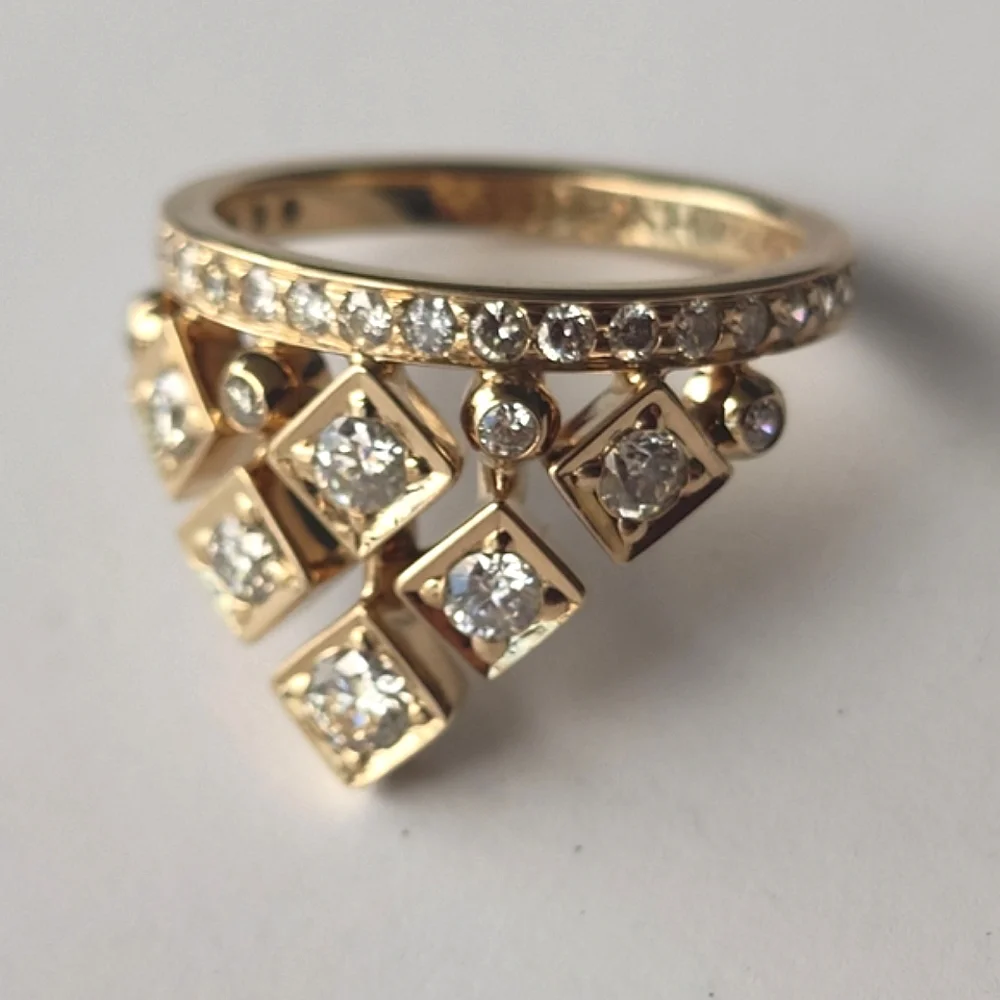 H Stern 18K Gold Diamonds King Ring 